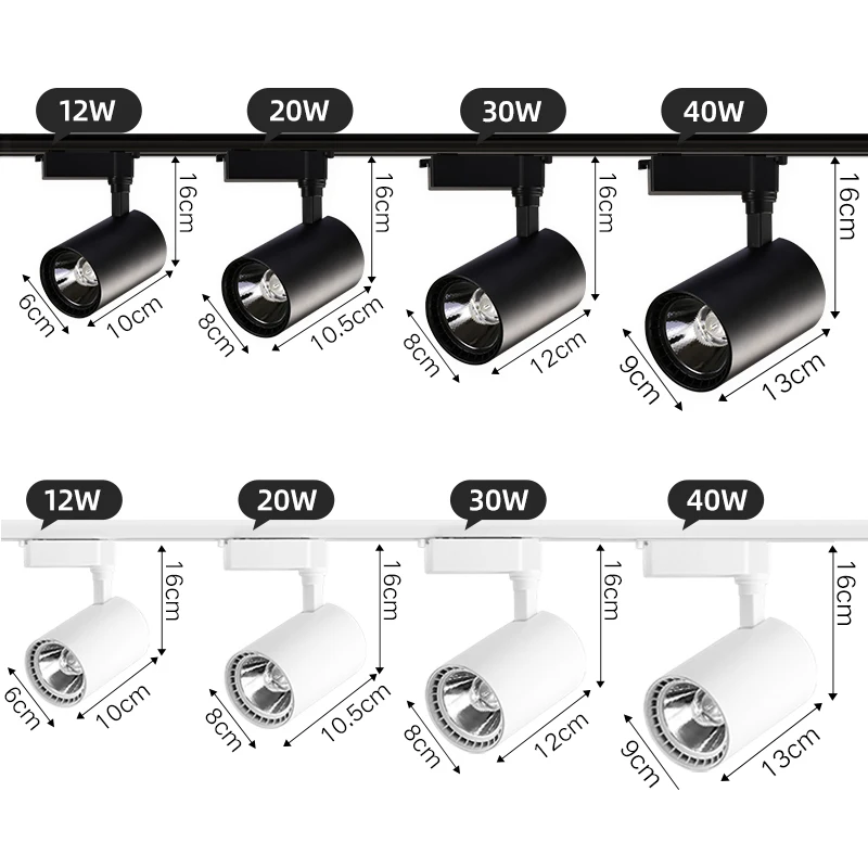 Трековая фонарь светильник, потолочная лампа 220 В COB, прожектор 12 Вт 20 Вт 30 Вт, настенная лампа для гостиной, Декор, трековое освещение для торгового центра