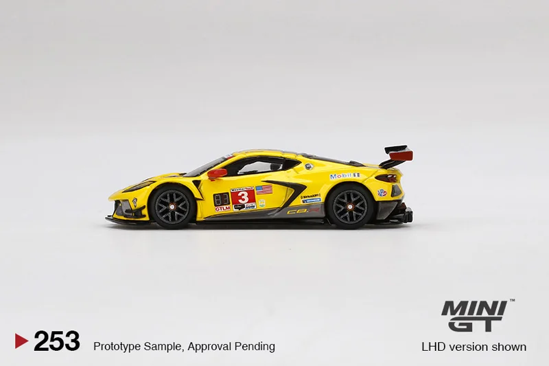 Tsm-ミニガーディーキャスト合金カーモデル,migt-die-cast,1:64 #253 cette c8.r no3 2021,imsa24時間,tongla,winner,ディスプレイギフト