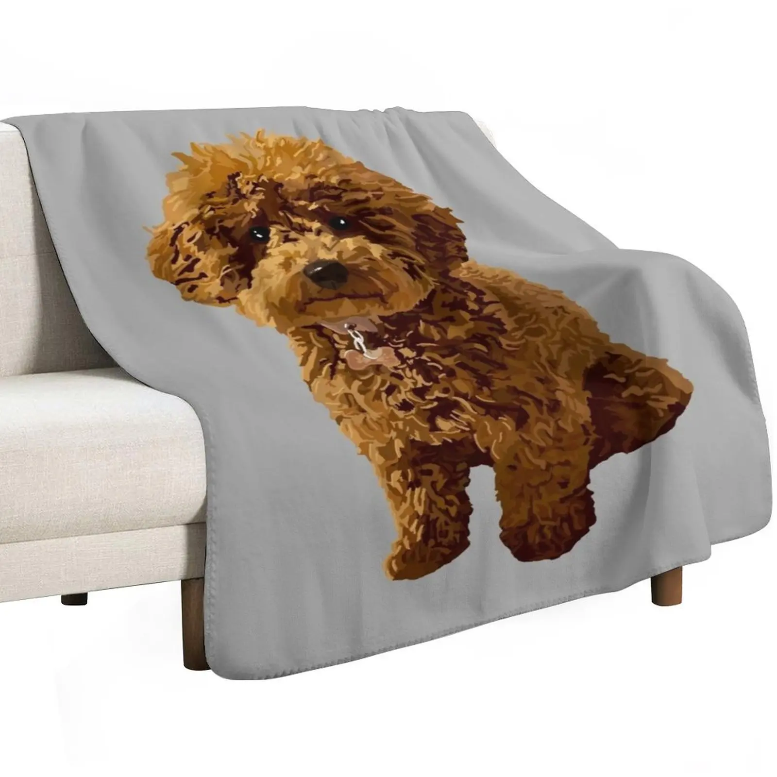 Ginger the Toy Poodle on Grey background Throw Blanket Decorative Sofas Single for sofa bed plaid funny gift Thin Blankets