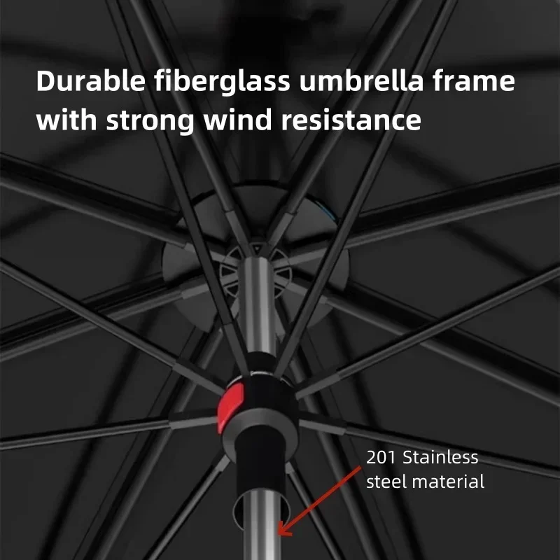 Ulepszony parasol wędkarski 360° °   Regulowany parasol wędkarski 201 Wędka ze stali nierdzewnej Duży parasol Parasol przeciwsłoneczny Parasol
