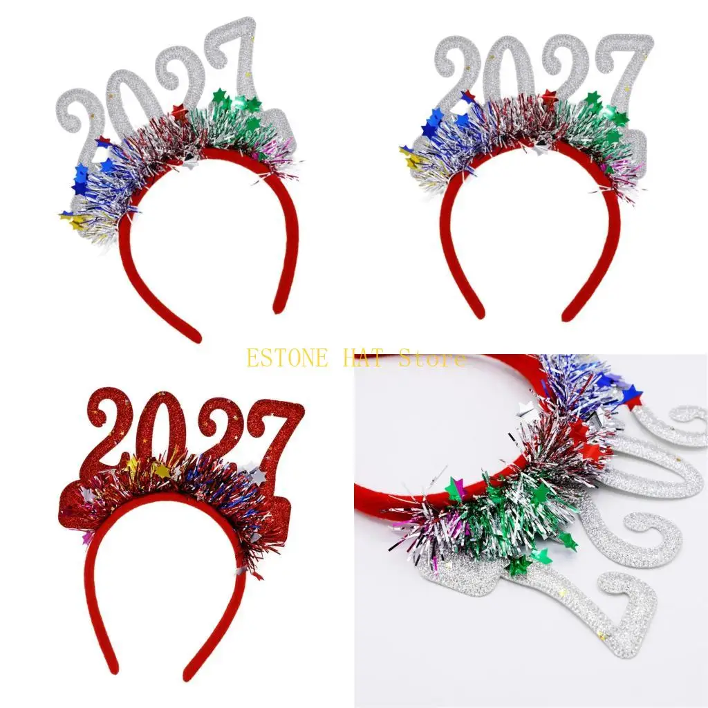 

49MF 2027, модные обручи для волос, головные уборы для дня рождения, блестящие кольца для волос Happy, переносные для любителей