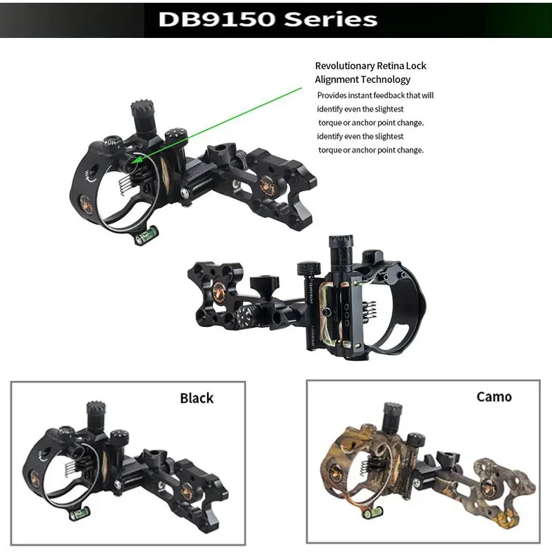 Imagem -02 - Arco e Flecha Composto Bow Sight Micro Ajuste Visão Fibra Óptica Esportes ao ar Livre Acessórios de Tiro 0.019 Pins Pins