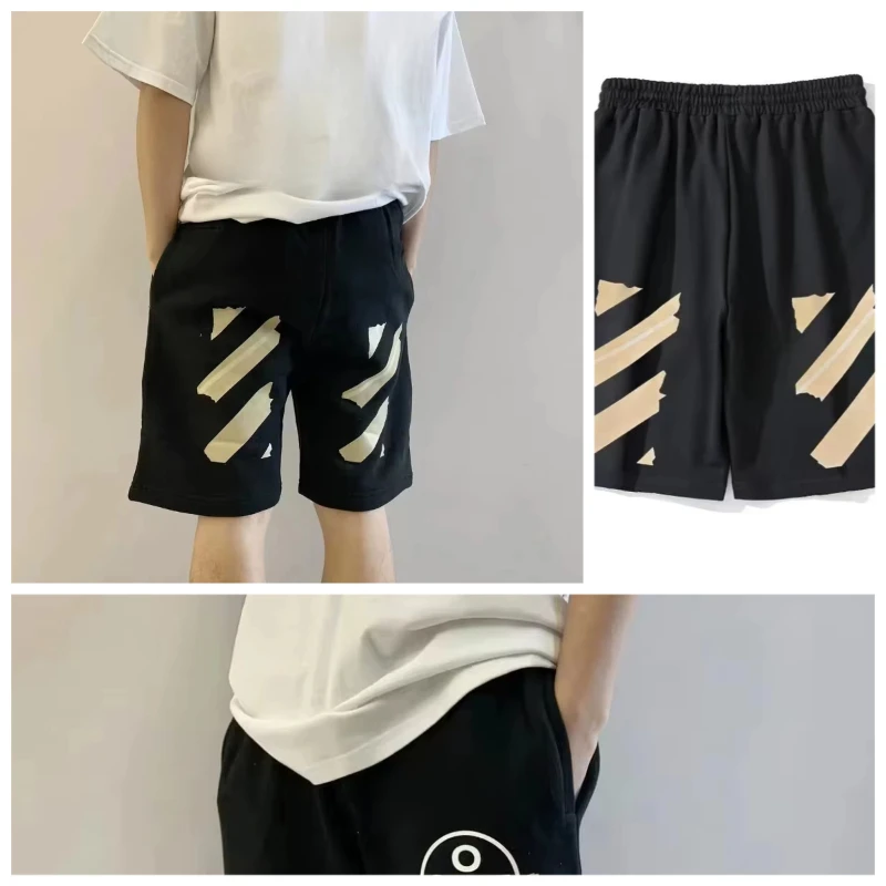 

20SS Hot Stamping Rubber Strip Printed Shorts Printed Casual Pants High-quality Men's and Women's Five Quarter Pants Brand
