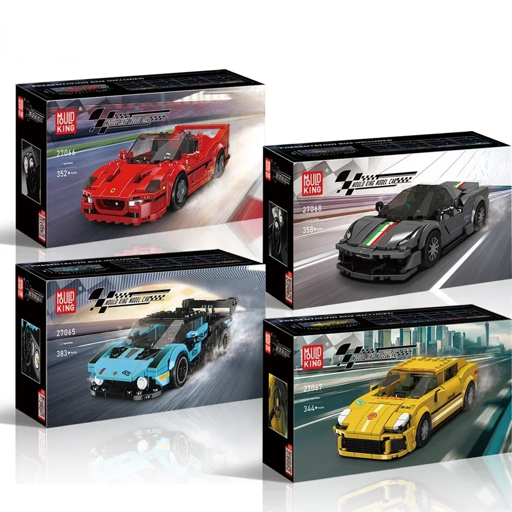 MOC-Juego de bloques de construcción de carreras Super Drift, famoso coche deportivo, Kits de modelos de vehículos todoterreno, ladrillos técnicos, juguetes, regalos de cumpleaños