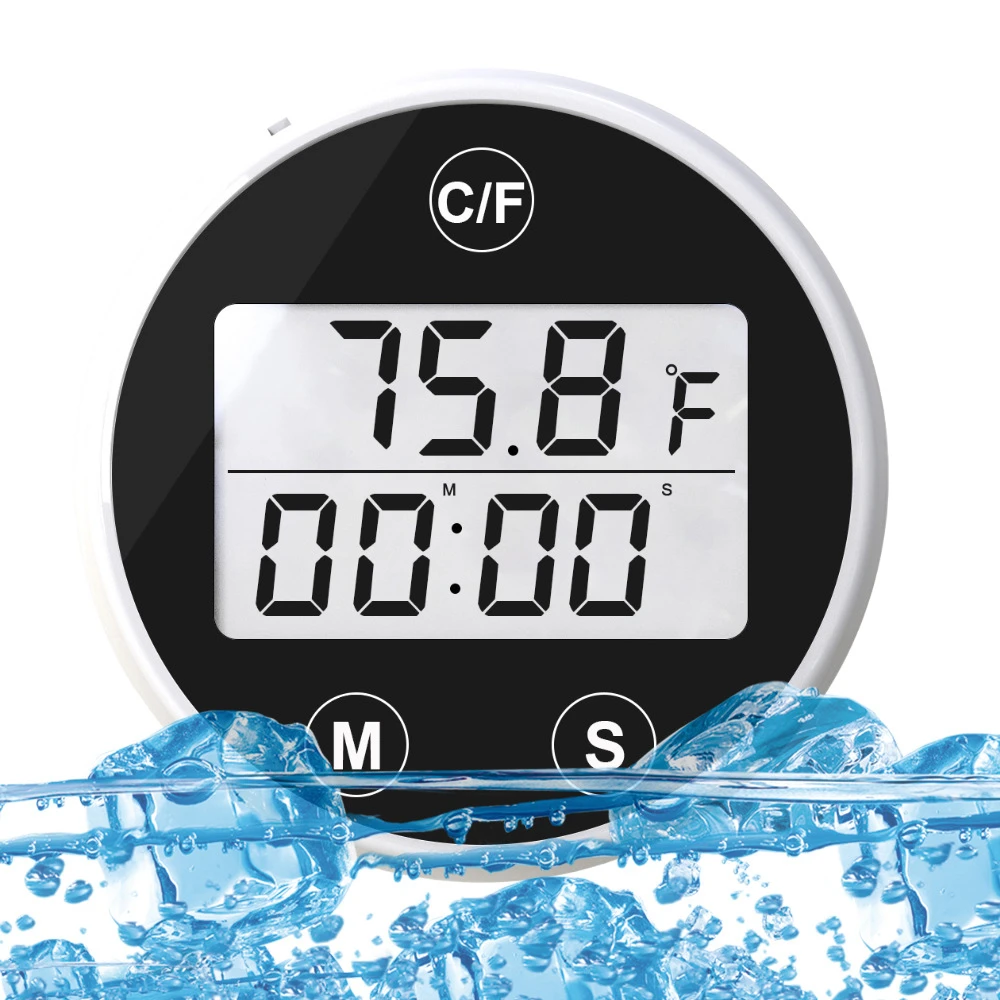 Ice Bath Thermometer IPX7 Waterproof Multifunction Ice Bath with Countdown Exercise Timer Clock Alarm High Accur