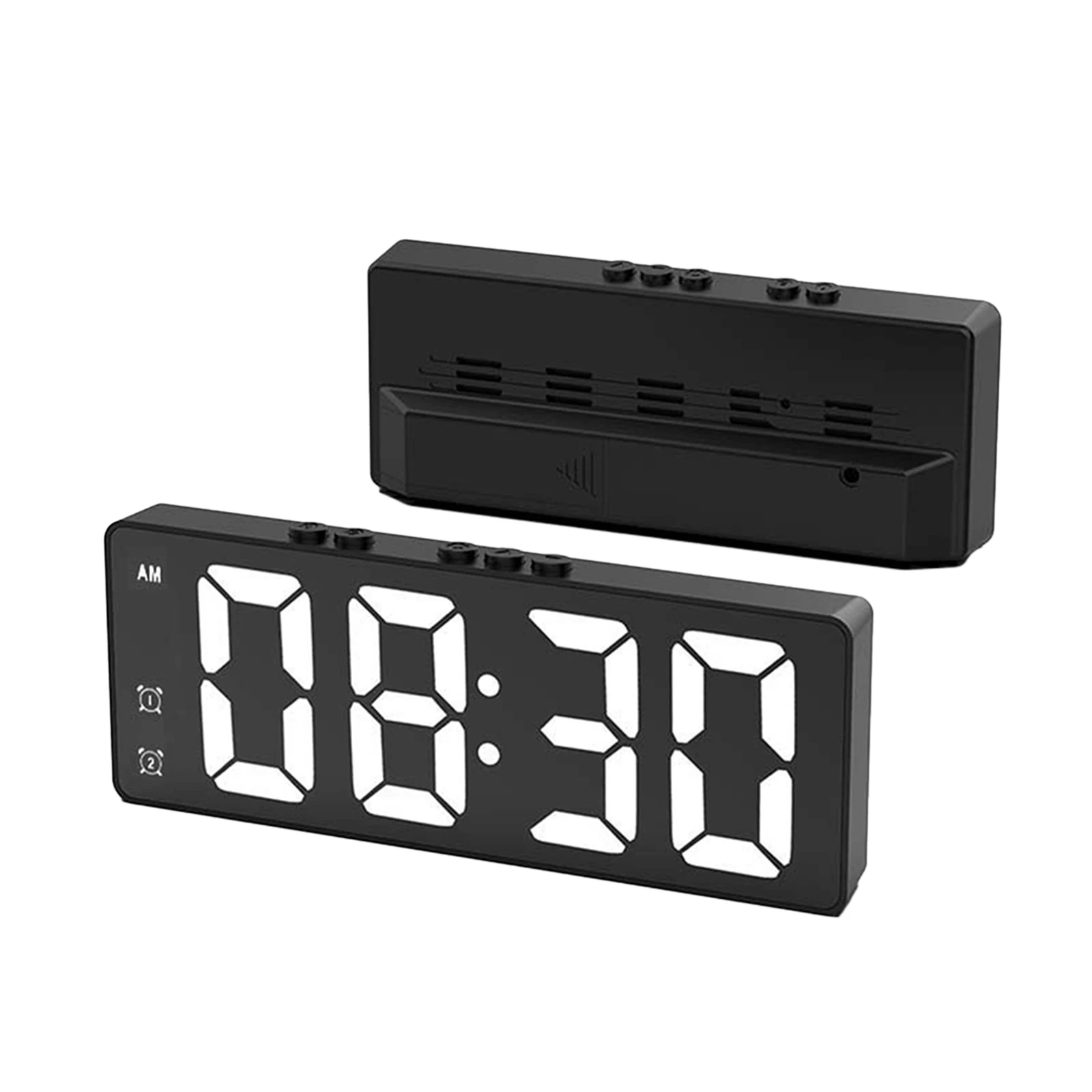 

Современные светодиодные часы для спальни, 6 7-дюймовых светодиодных экранов, многофункциональный дисплей, двойной будильник, легкая повзка, питание от USB/батарейки