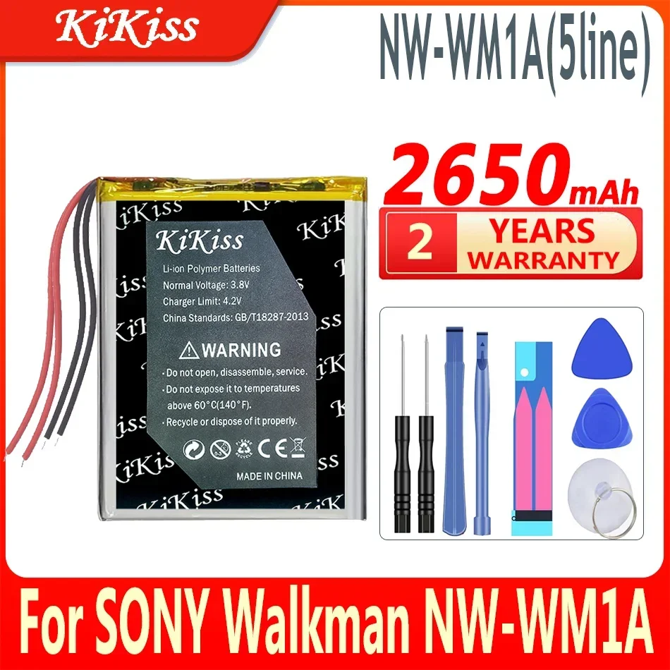 

New 2650mAh KiKiss Powerful Battery NWWM1A for SONY Walkman NW-WM1A NW-WM1Z Player 5-wire