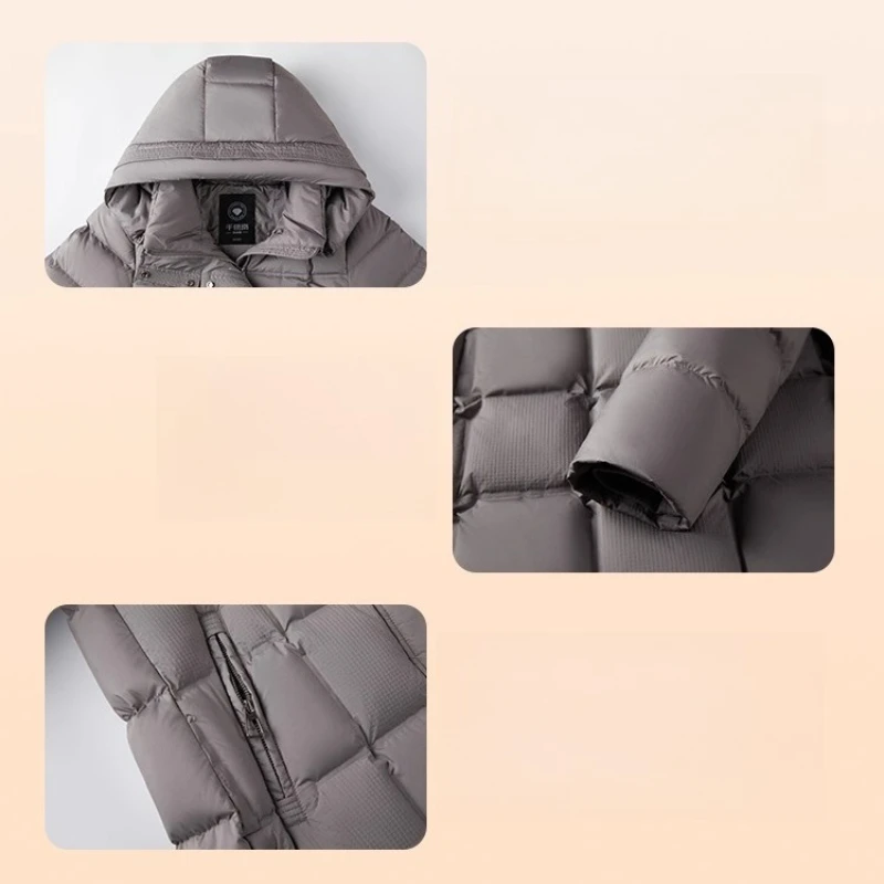 Chericom سترة طويلة للأسفل 2025 شتاء واسعة طريقة واحدة البريدي الجبهة مقنعين الحرارية أنيقة تخفيف سترة ملابس خارجية غير رسمية Y309160Y