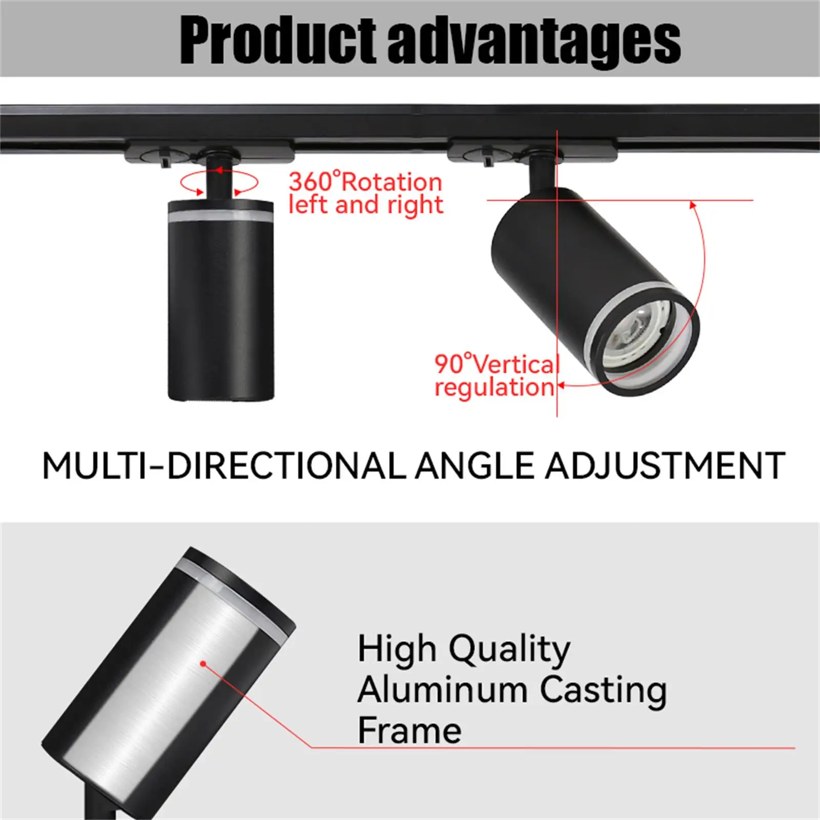 GU10 Track Light Set Track Verlichting Wandlamp Rail 220V Spot Lights Led Spotlight Armatuur Kledingwinkel Winkel Thuis keuken