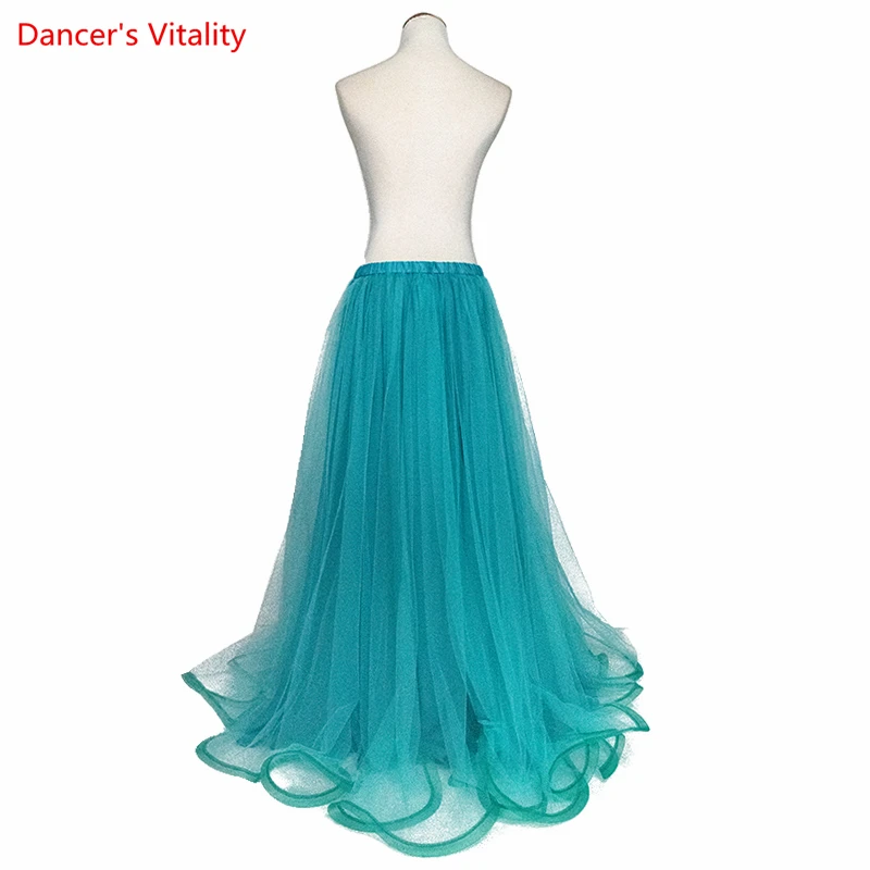 Belly Dance Skirt New Yarn Skirt Fairy Adult Children\'s Long Skirt Sexy Big Swing Skirt High-End Custom Balroom Dance Skirt