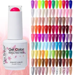 Clou Beaute-esmalte de uñas en Gel, barniz de uñas de neón, marrón, azul real, rojo, verde, Pastal, Nude Nail Art, laca de Gel, capa superior, UV