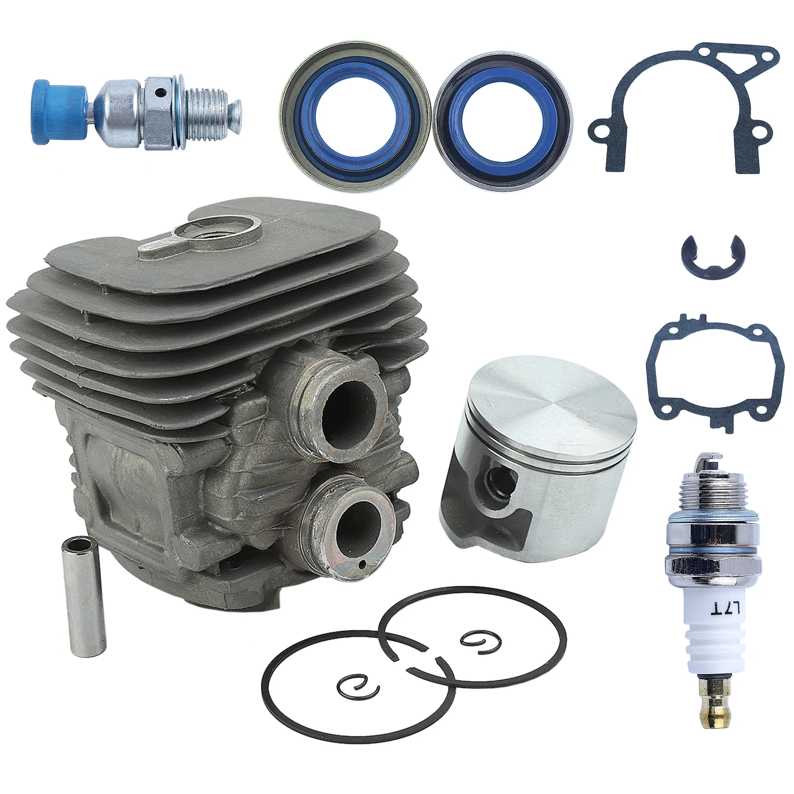 Kit guarnizioni pistone cilindro da 50mm per Stihl TS410 TS420 sega da taglio candela valvola di decompressione paraolio