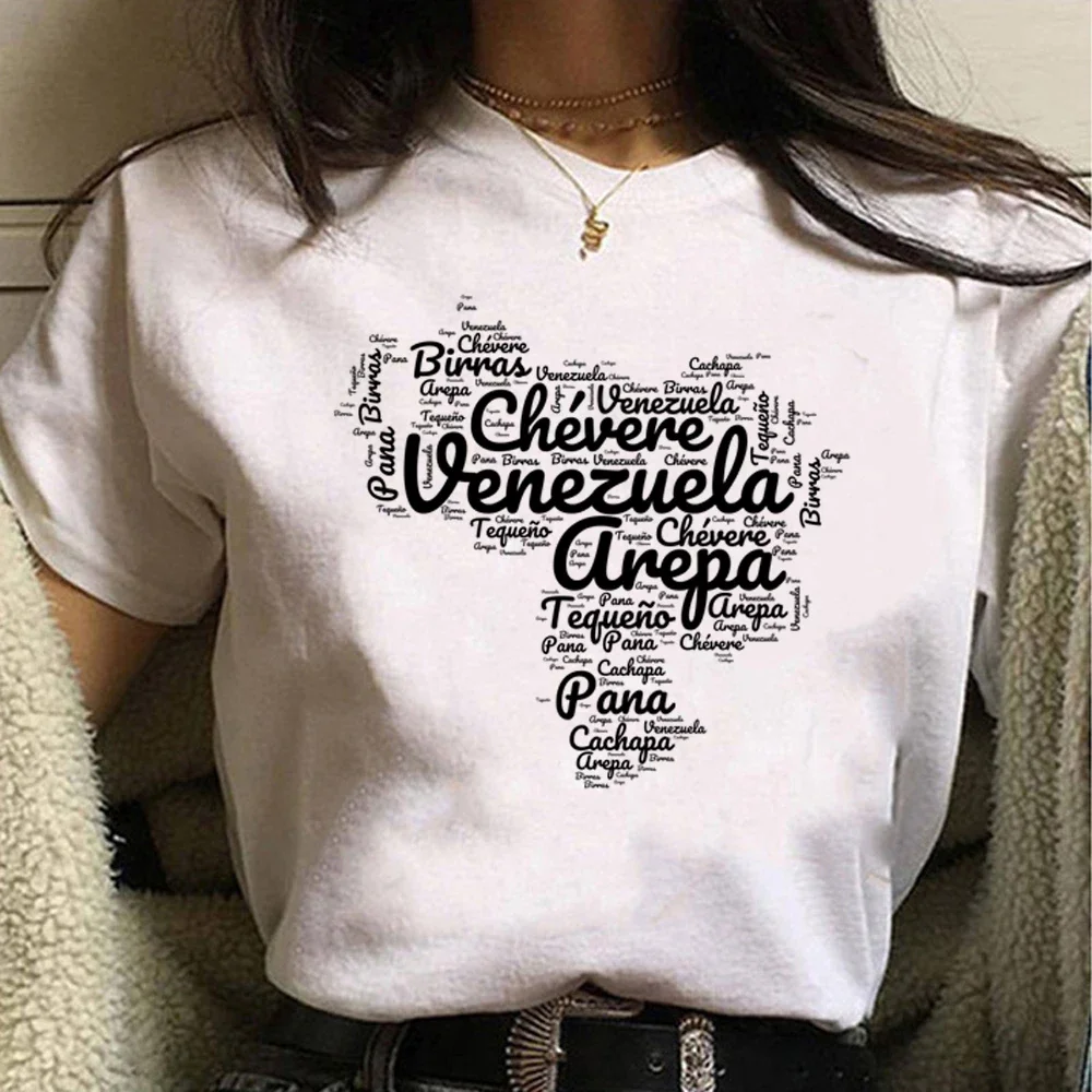 Venezuela tshirt women designer streetwear Y2K t shirt girl streetwear clothes female clothing t-shirt fashion