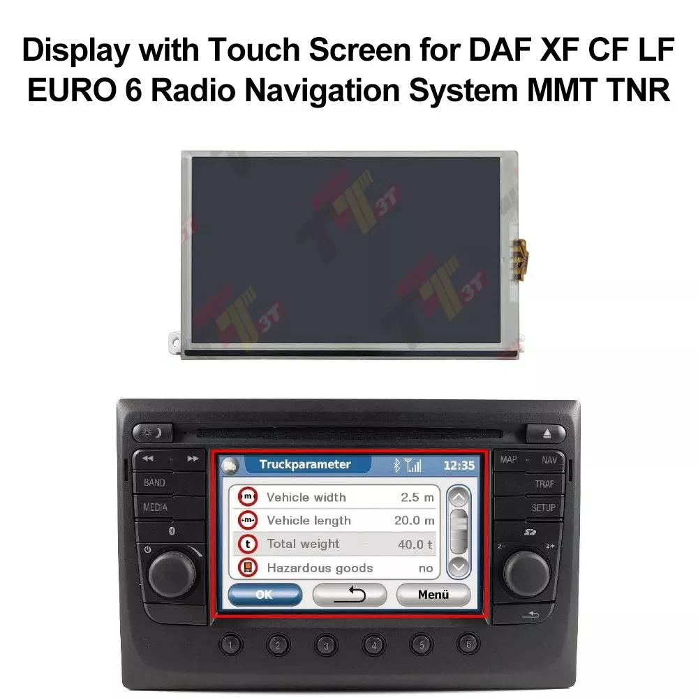 Dashboard Display with Touch Screen for DAF XF CF LF EURO 6 Radio Navigation MMT TNR