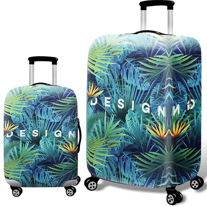 Green Ripple Brand Travel Thicken Elastic Deep Rain Forest Color Luggage Protective Cover, Apply To 18-32\