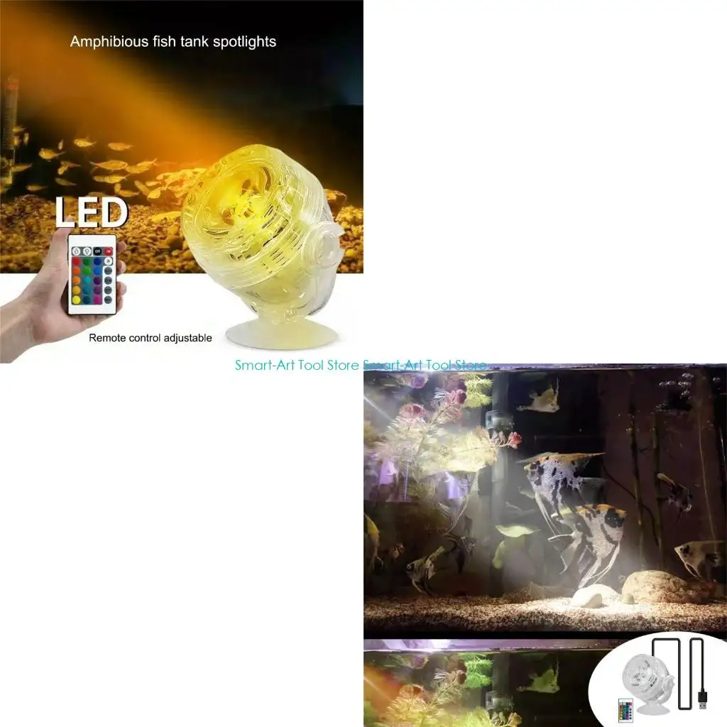 

E1PB Small Aquariums Headlight USB Diving Light for Creating Vibrancy Underwater Environment Fishtanks Landscape Lighting