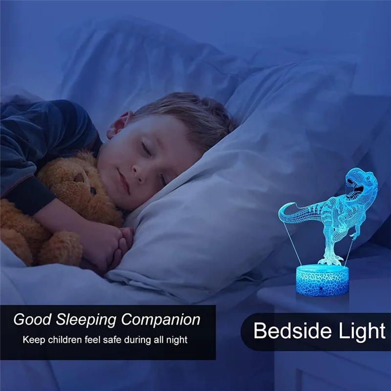 LICE-3D ไดโนเสาร์ Night Light LED ไดโนเสาร์ Light Domineering USB Desktop Night Light สีสัน USB ของขวัญ Light