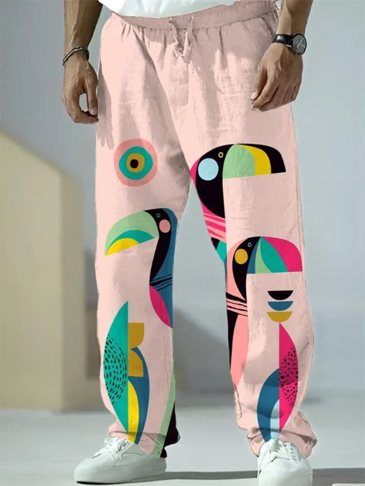 Full Length Wide Leg Pants Printed Hipster Harajuku Animals Japanese Summer Trousers Streetwear Sweatants Men Women Clothing