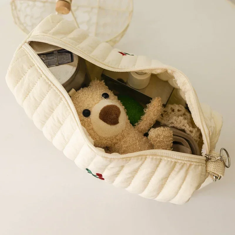 Ins-Sac à couches en coton pour poussette, sacoche pour articles de bébé, caddie, sacoche à fermeture éclair, trousse de maquillage pour femmes et enfants