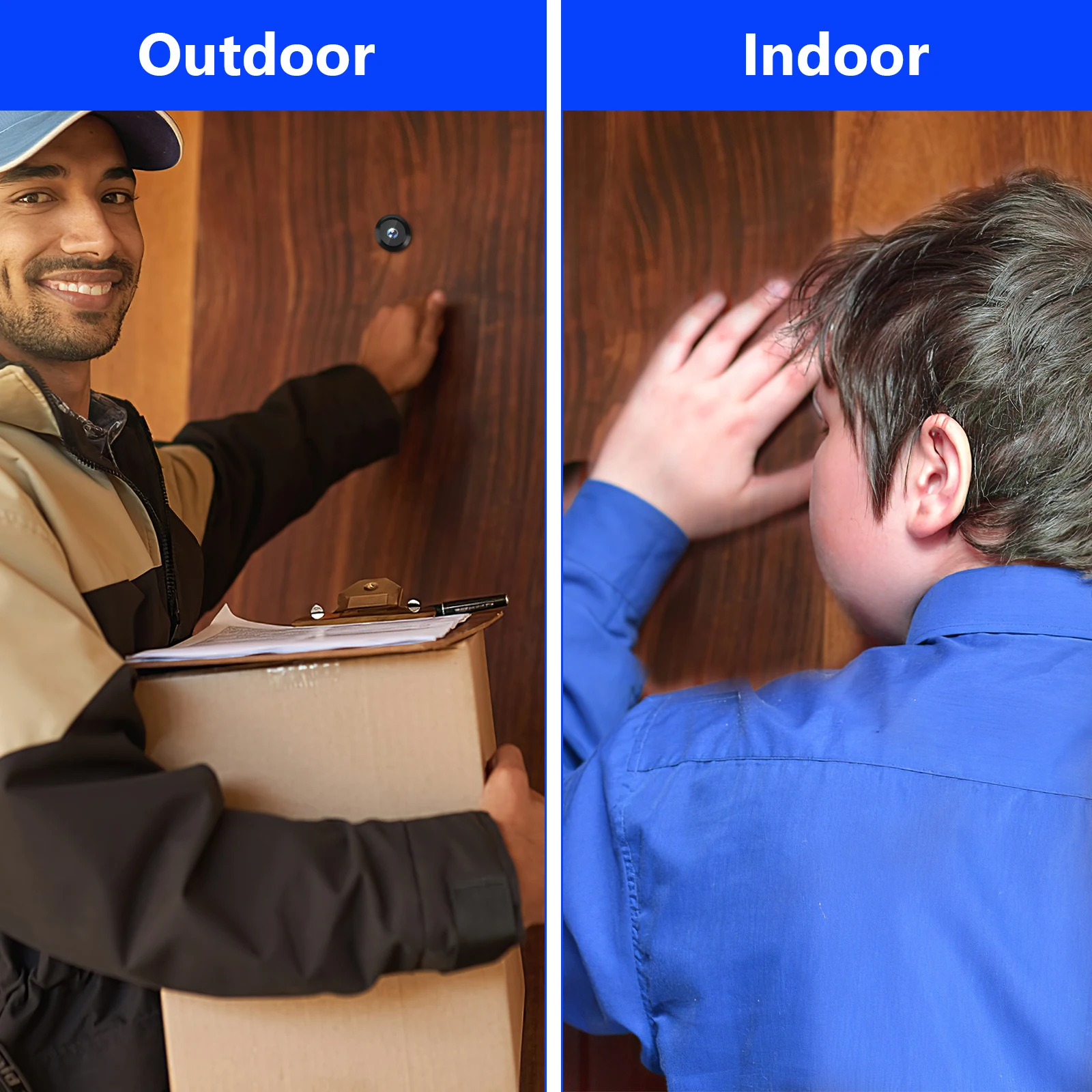 

Durable 220 Degree Wide Angle Door Peephole Viewer Clear Optical Glass Adjustable Design for Front Doors Door Peephole Viewer