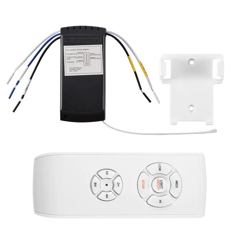 QWE-Ceiling Fan Remote Control Kit, Small Size Universal Ceiling Fans Light Remote, Speed, Light & Timing Wireless Control