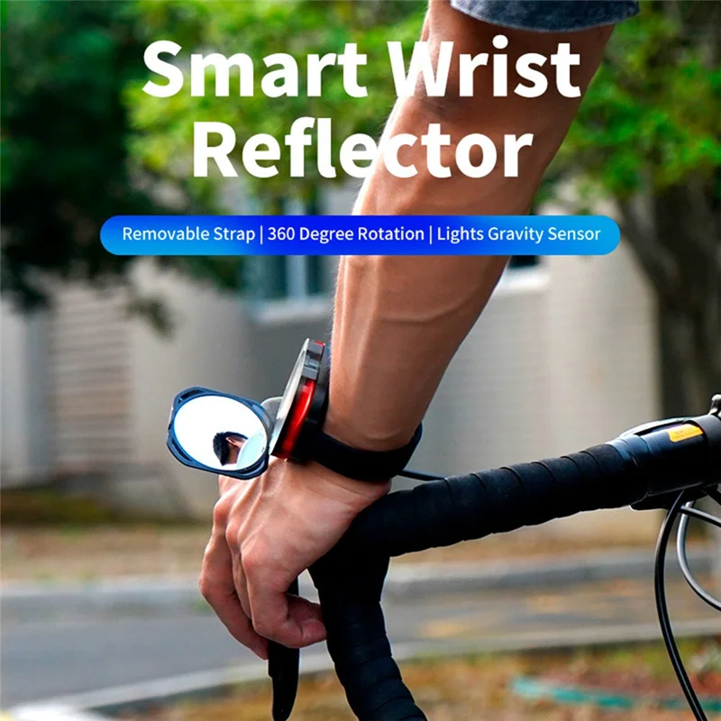 CGDS-Bicycle Rearview Mirror Wristband Rear View Mirror Arm Back Mirror Wrist Strap Bicycle Motorbike Rear Reflector