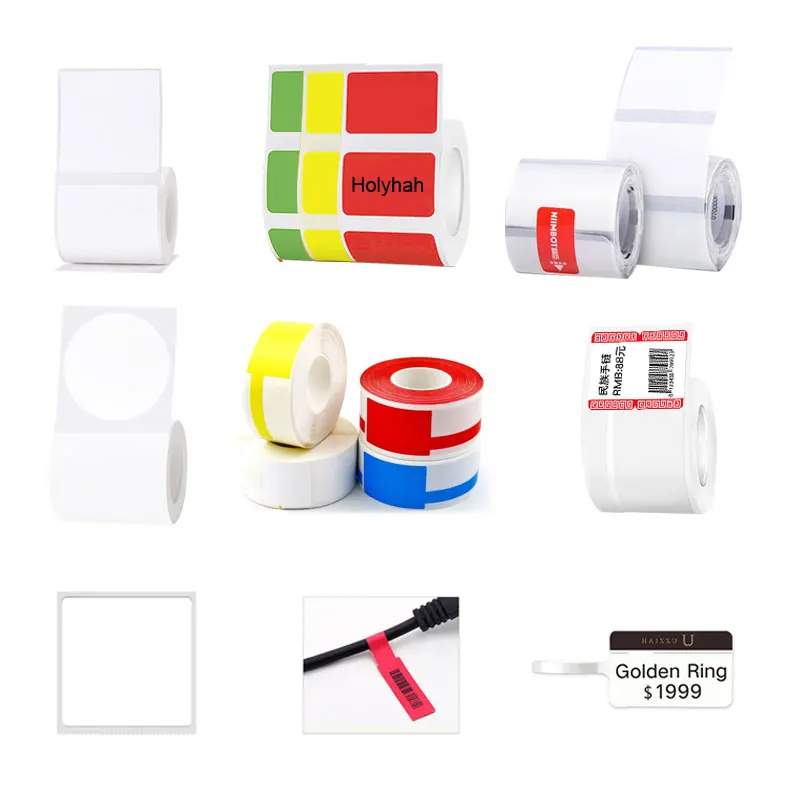 Niimbot B21  B3S B1 Pure White Color Cable Label  Thermal Label Paper for Waterproof Anti-Oil Tear-Resistant  Jewelry Price Tag