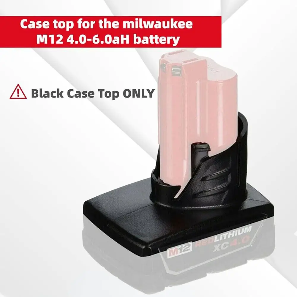 

M12 Battery Plastic Bottom Case, Broken Battery Case Replacement Repair Kit Part for Milwauke 48-11-2411 M12 Lithium-ion Battery