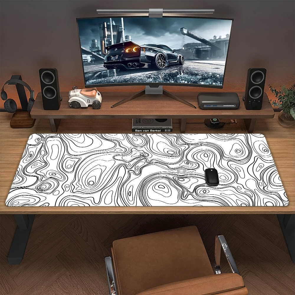 

Топографическая карта произведения искусства, большой коврик для мыши, настольный коврик, игровые коврики, нескользящие аксессуары для ПК с прошитыми краями, офисный коврик, ковер для мыши