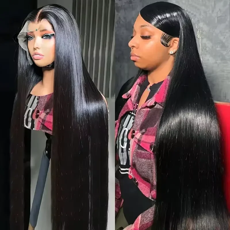 250% densità 30 pollici 13x6 HD parrucche anteriori in pizzo capelli umani donne diritte 13x4 parrucche frontali donne parrucche brasiliane con chiusura senza colla