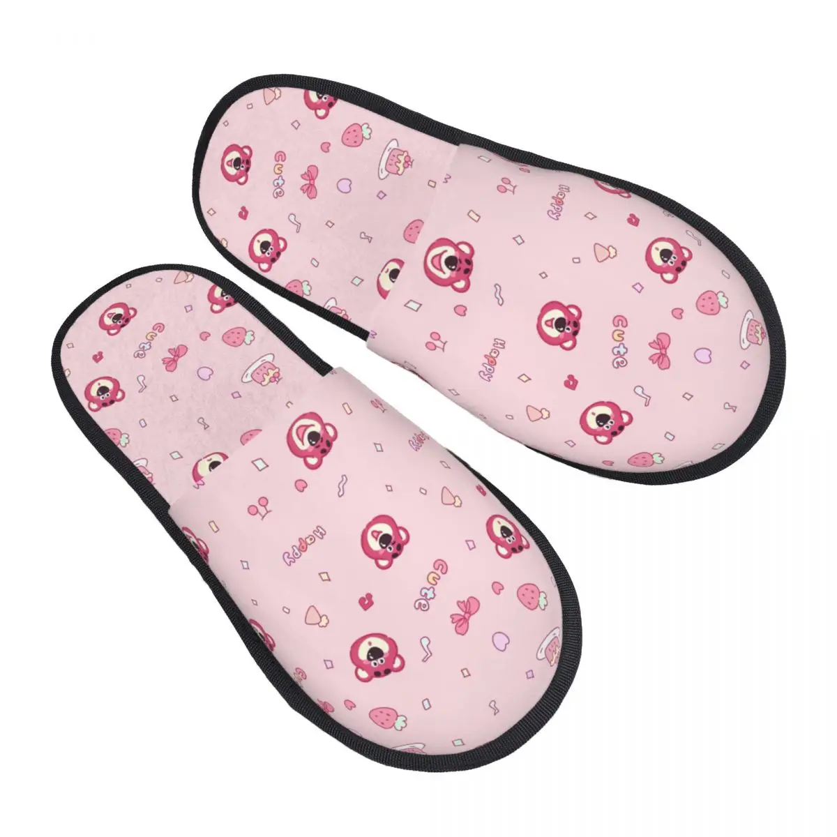 Custom Lotso Guest Slippers for Hotel Women Cute Bear House Slipper