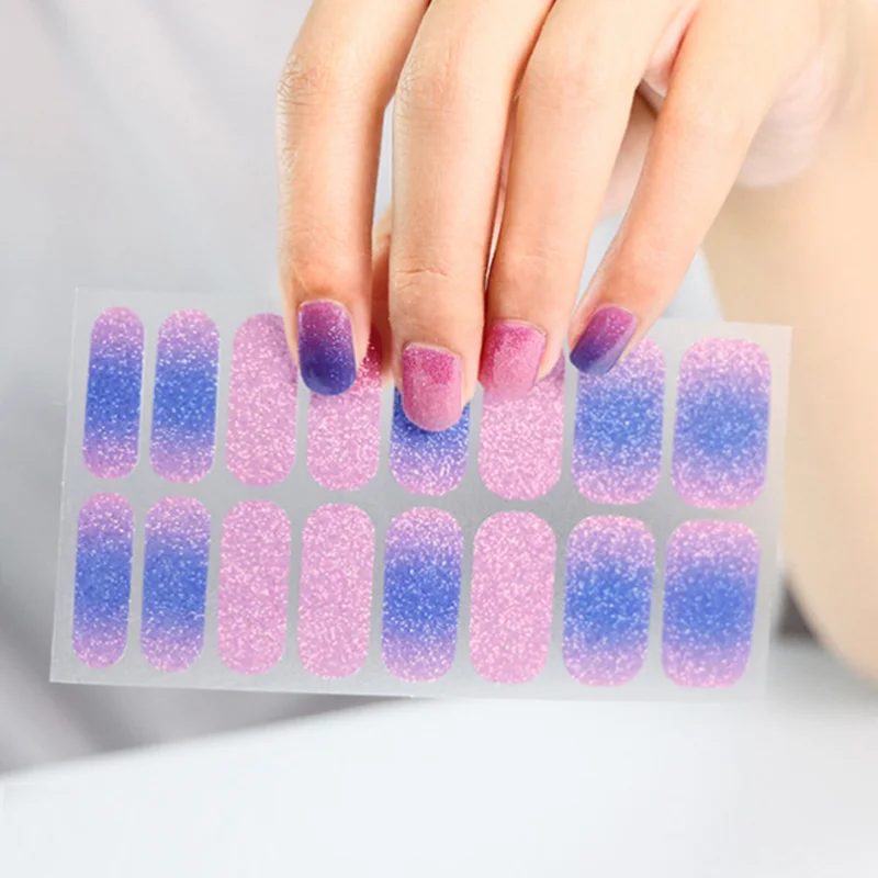 16 dicas adesivos de esmalte de unhas cobertura completa adesivo envoltórios de unhas diy decalques de salão de beleza decorações de unhas manicure slider