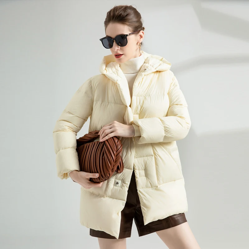 Down Coat Women With a Belt Winter thick Warm Puffer Jacket Female Down Parkas For Women Overcoat outerwear 2023 New Fashion