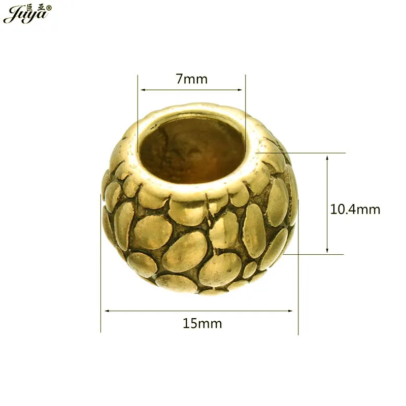 JUYA 20pcs Wholesale 10-15mm Hollow Alloy Beads Ancient Bronze/Flower Beads Charms for Women Men Beadwork Jewelry Making