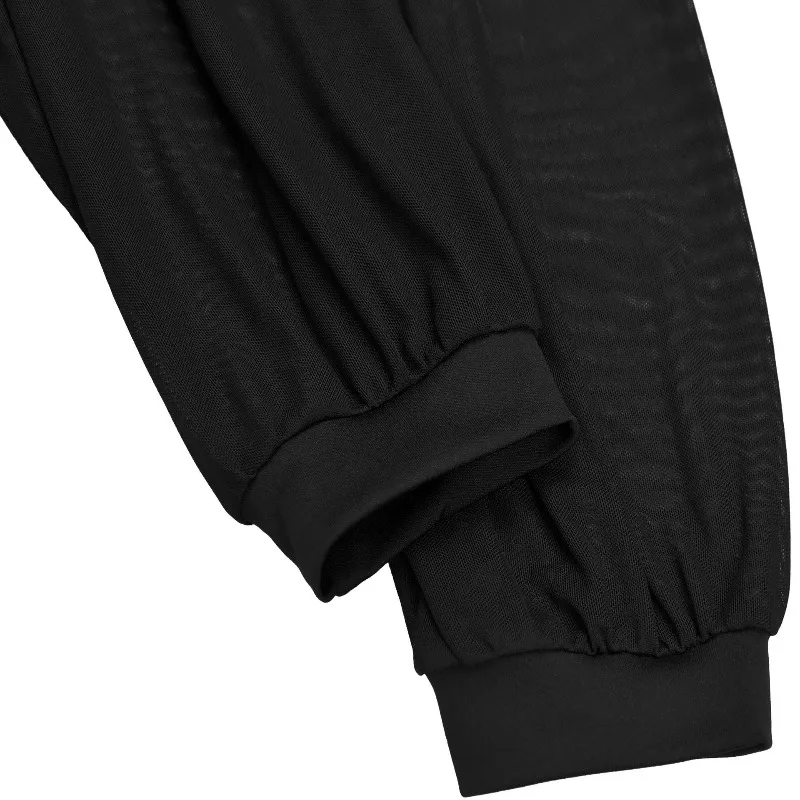 KEXU Damen Mesh Langarm Diamanten Hot Strass Cut Out Shoulder Bodycon Midi Maxi Langes Kleid und Tank-Innenkleider