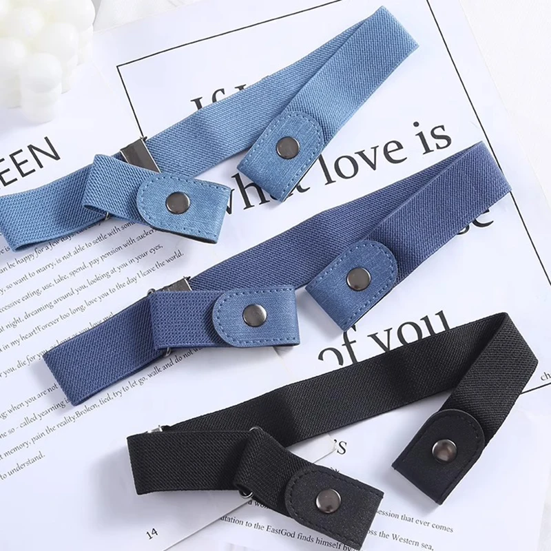 Ceinture élastique réglable en toile, Invisible, sans boucle, pour femmes et hommes, pantalon en Jean, robe, sans boucle, facile à porter, 2025