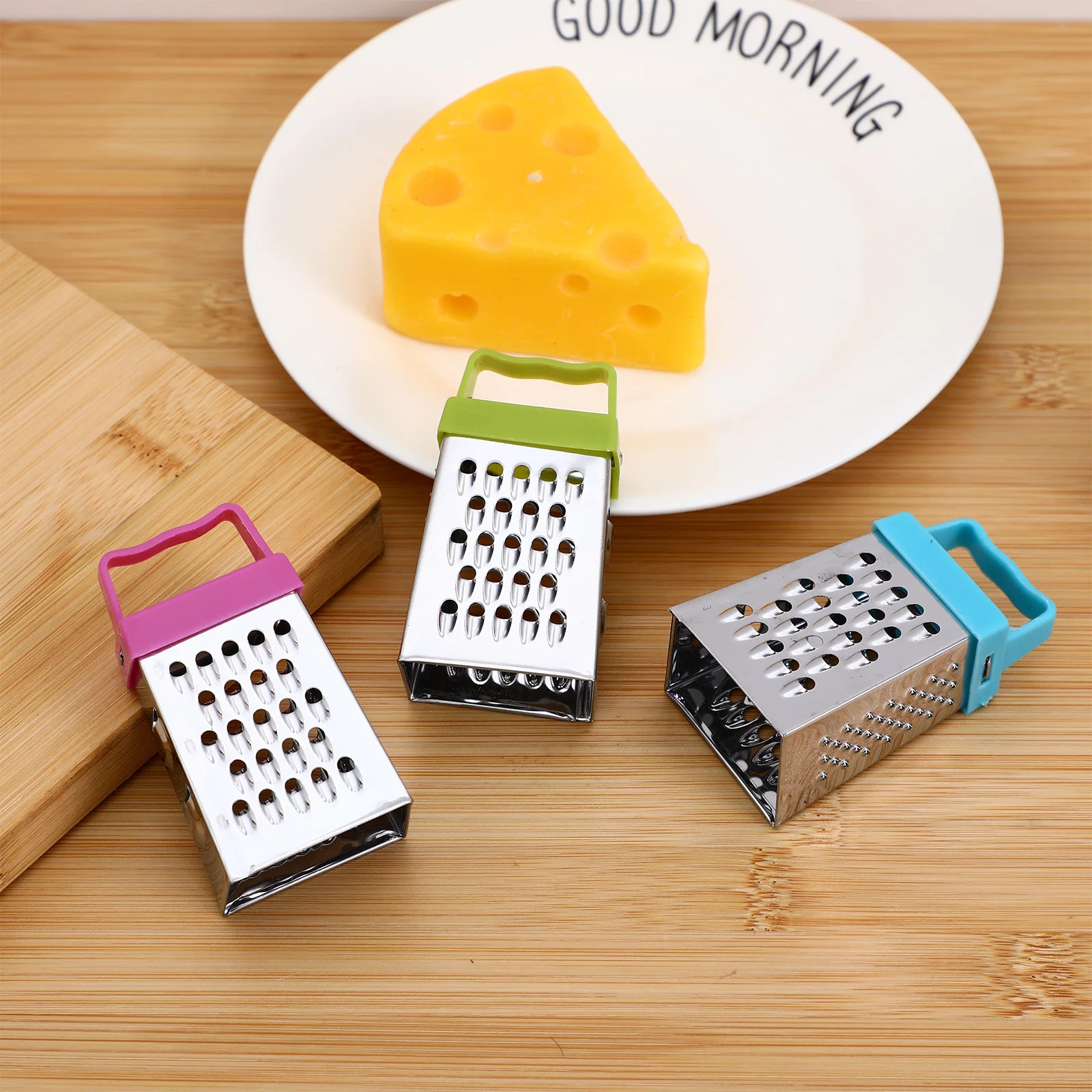 

3Pcs Cheese Graters Mini Stainless Steel Vegetable Slicer Kitchen Gadget Multifunctional Handheld Cutter Food Grater Tool