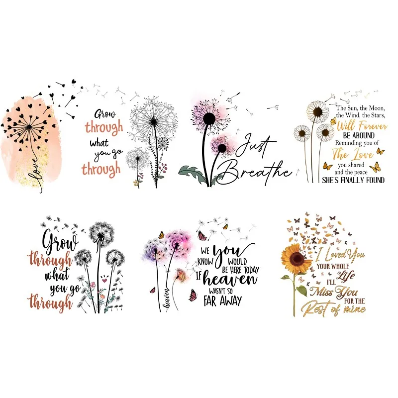 

Dandelion Patch Iron On Transfer Sticker For Clothing DIY Bueatiful Heat Transfer Decals DTF