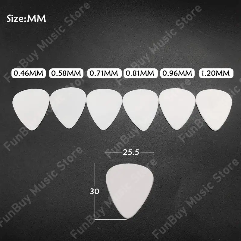 30pcs 0.46mm 0.71mm en plastique acoustique électrique ukulélé guitare choix médiateurs Standard Plectra Plectrum Guitarra pièces