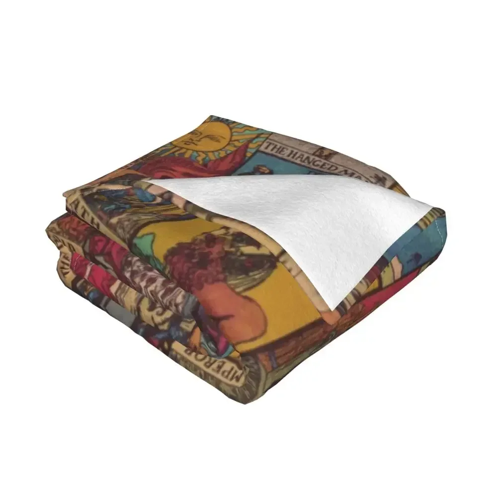 The Major Arcana Of Tarot Ultra-Soft Fleece Patchwork Throw Blanket Warm Flannel Occult Witch Spiritual Blankets Bedspreads