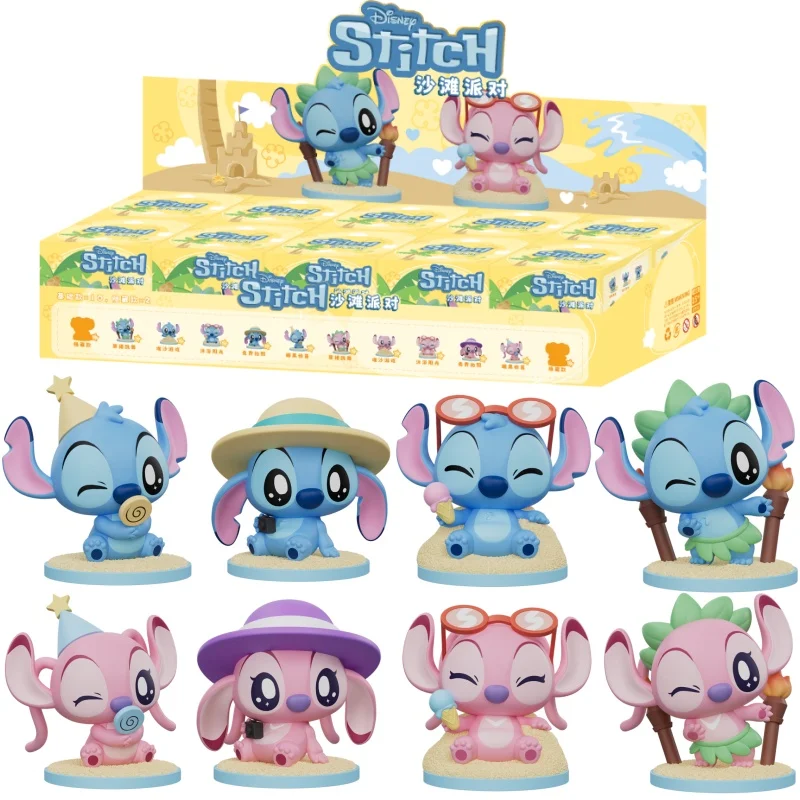 

MORSTORM Disney Stitch Beach Party Series слепая коробка милый стежок ангел мини-кукла автомобиль орнамент настольное украшение игрушка для детей