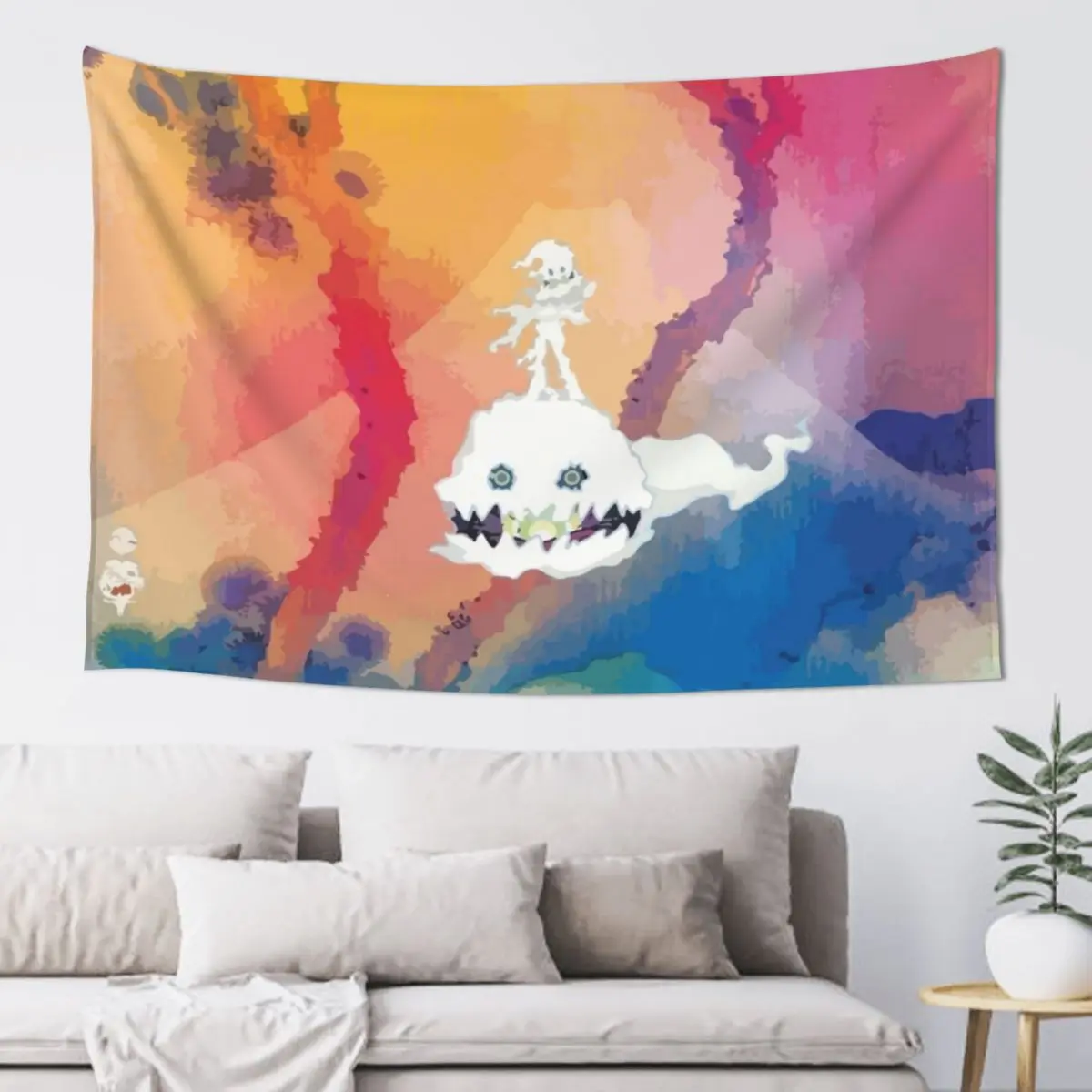Kid See Ghosts Cover Гобелен Эстетика для украшения комнаты Настенные декоративные картины Гобелен