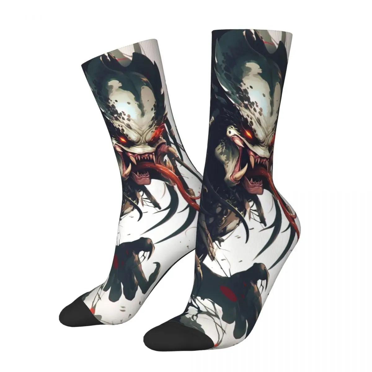 Мужские носки Yautja из полиэстера с принтом