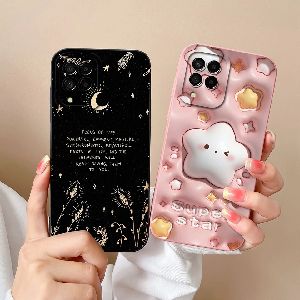 Cases For Samsung Galaxy M33 5G Cartoon Frog Cat Camera Protection Durable Shockproof Soft Bumper For samsung m33 Coque Funda