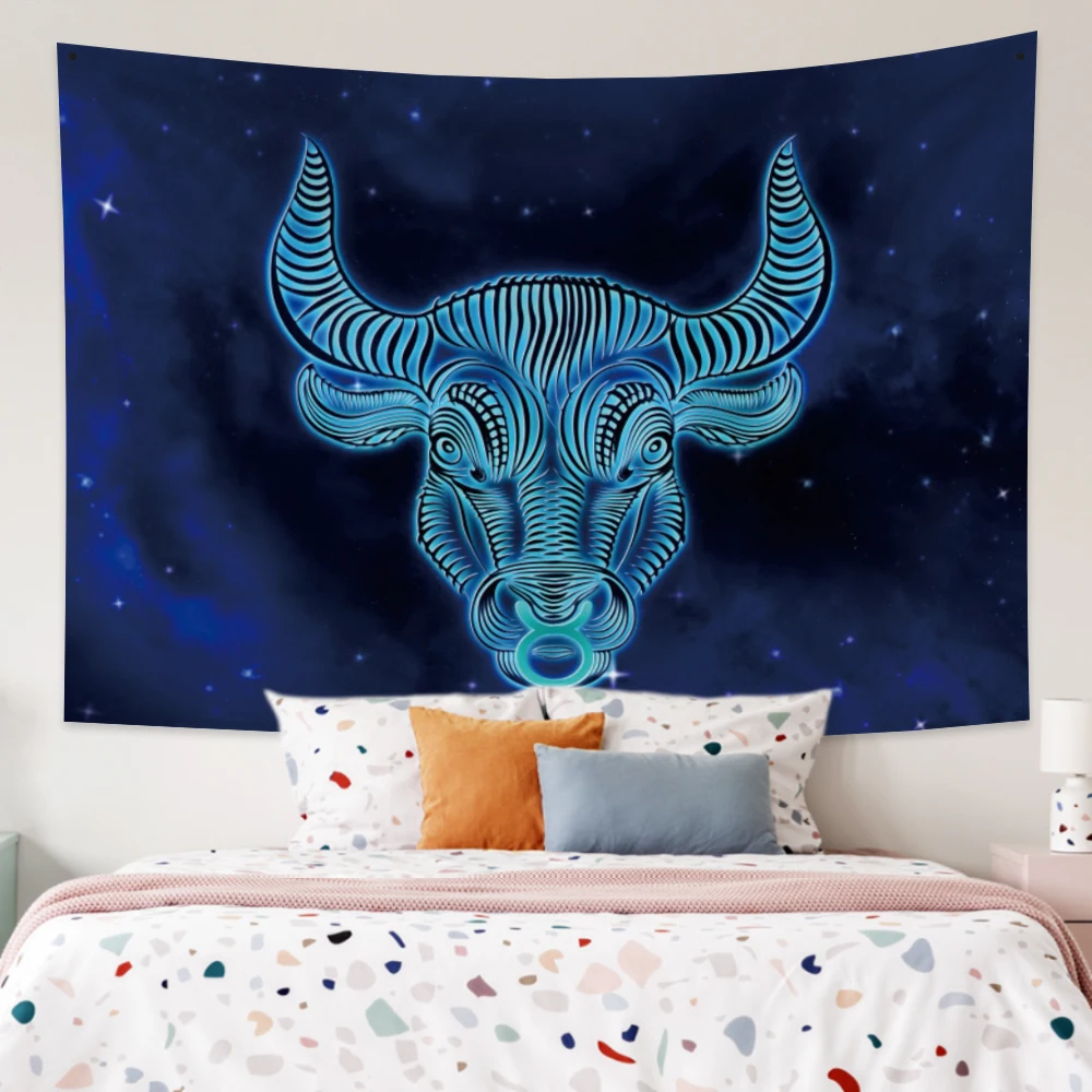 Twelve Constellations Tapestry Wall Hanging Aries Capricorn Aquarius Tapestry Mandala Tarot Witchcraft Bedroom Home Wall Decor