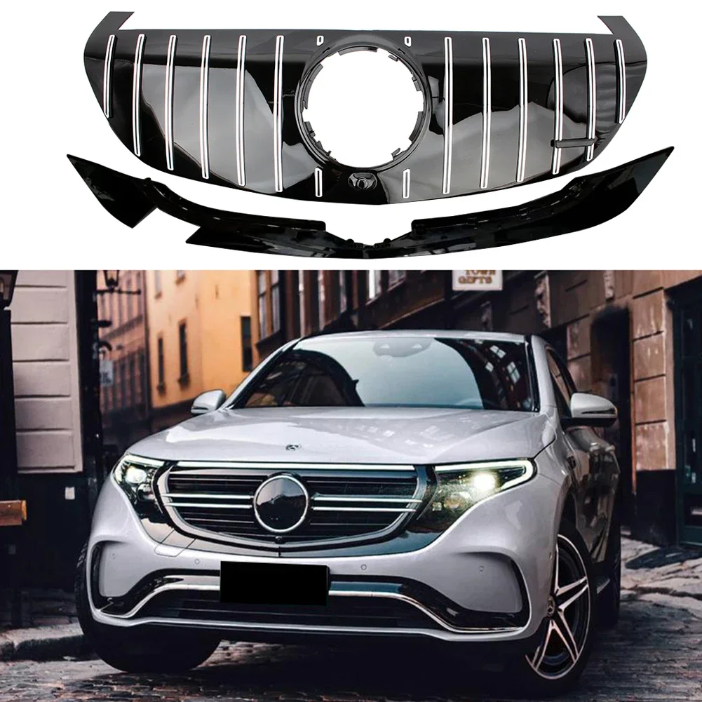 1PC Front Racing Facelift Grill Upper Bumper Grilles Fit For EQC350 EQC400 EQC440 EQC SUV