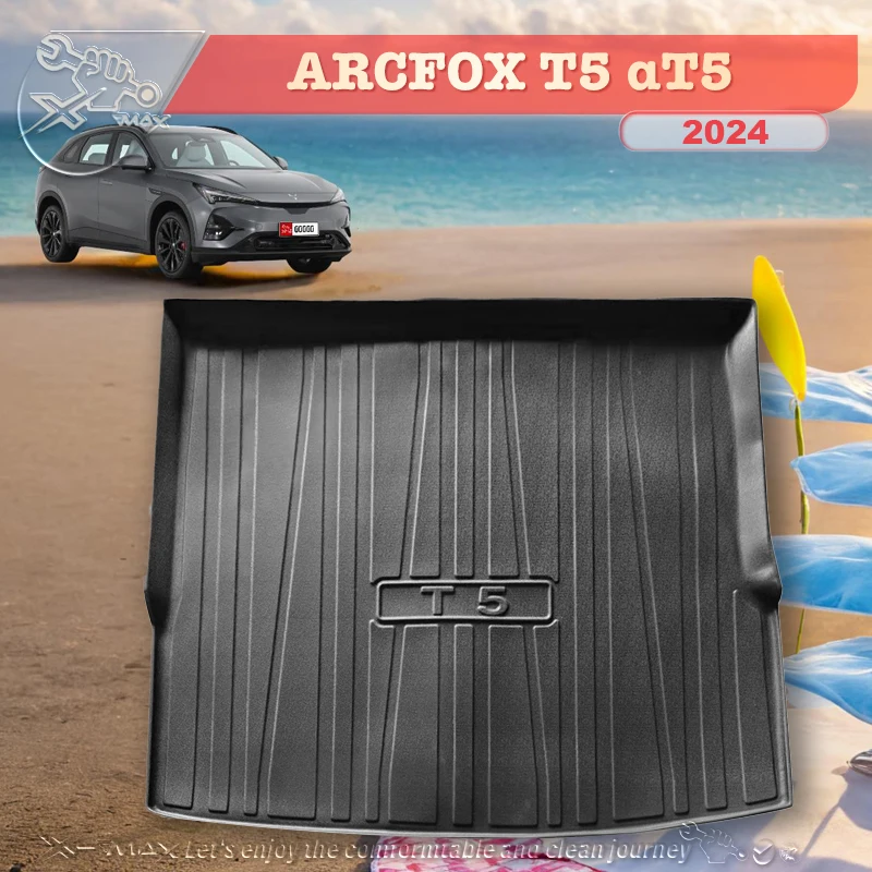 For BEIJING ARCFOX T5 αT5 2024 Custom Fit Car Trunk Mat All Season Black Cargo Mat 3D Shaped Laser Measured Trunk Liners