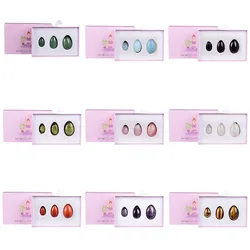 3/4pcs Drilled Yoni Egg Set With Box Natural Rose Quartz Jade Eggs Women Kegel Exerciser Pelvic Floor Muscle Exercise Massager