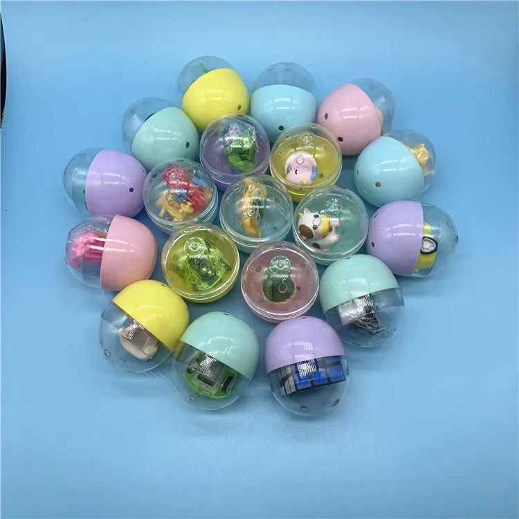 

10Pcs 47X55MM Macaron Transparent Oval Surprise Capsule Toys Colorful Movable Easter Egg Toys for Baby Kids Random Shipping