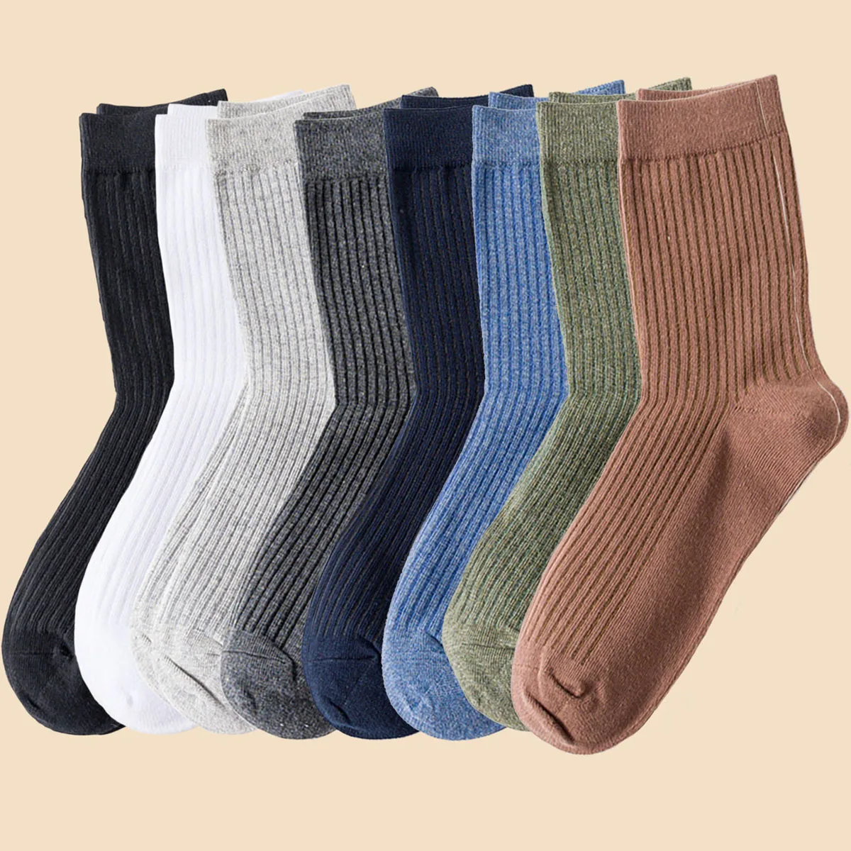 4Pairs/Lot Cotton Socks Men Business Dress Long Socks Casual Solid Color Spring Summer Black White Sock For Male Comfortable